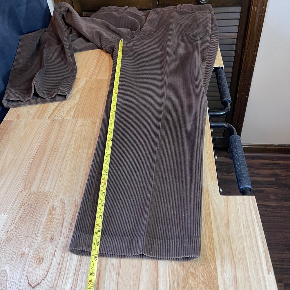 Brooks Brothers 346 Mens Brown Corduroy Pants Flat Front Cotton 38x30 - Picture 8 of 9